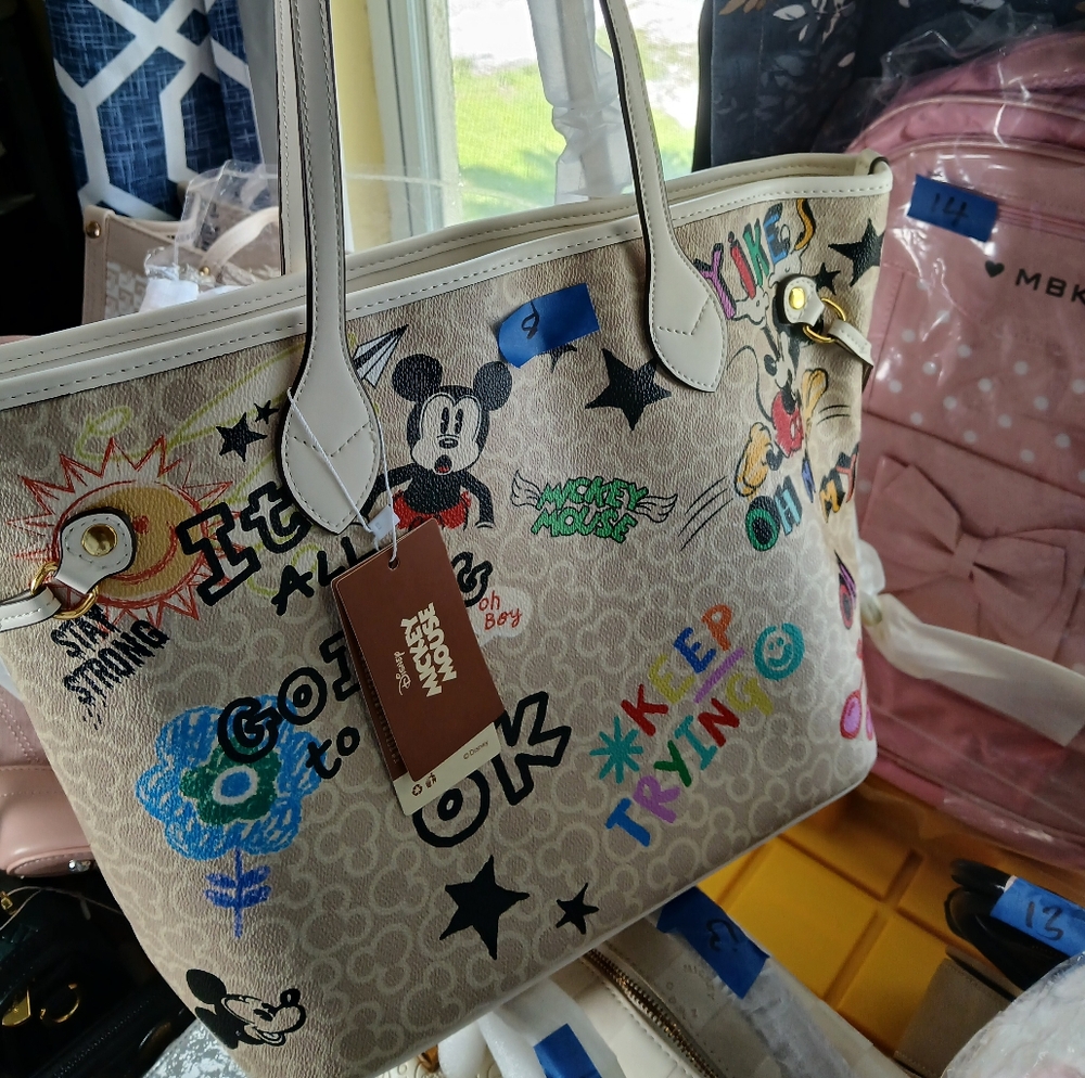 Cream Artistic Tote Bag with Unique Design